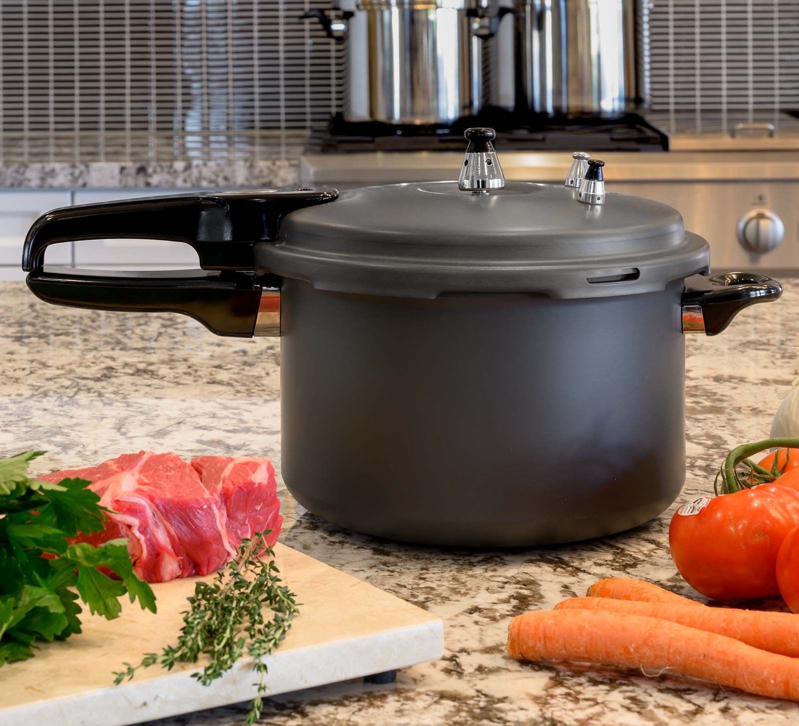 Barton 7.4 Quart Titanium Matte Stovetop Stress Cooker and Canner with Stress Regulator