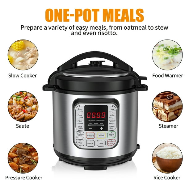 Cikuci 6-Quart Electrical Stress Cooker: Versatile Multi-Cooker, Rice Cooker, Sauté Pan, Soup Pot, Egg Cooker, Hotter with Preset Cooking Capabilities